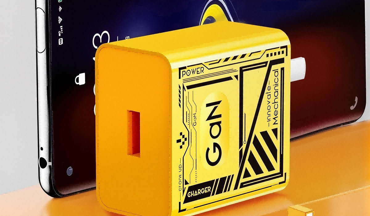 3C certified gold mecha wind 120W gallium nitride charger super fast charging